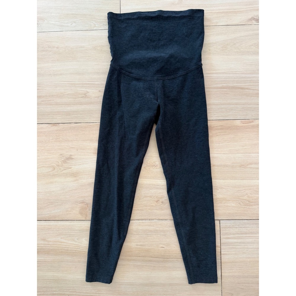 Beyond Yoga Beyond the Bump Spacedye Maternity Leggings Charcoal Grey Small